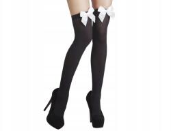 Boland Fekete harisnya, fehér masnikkal, farsangi, felnőtt méret (B02272)