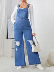 Shein 42-es kismama overál, kék, 98% pamut, 1% poliészter