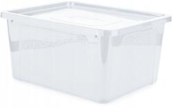 Lacarte Műanyag tároló doboz, 40×33×20cm, 20L, átlátszó, fedéllel (Pojemnik plastikowy duży pokrywą pudło)