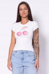 Guess fehér póló, 57% pamut, Size S, női (W5YI30 K49A1 G011)