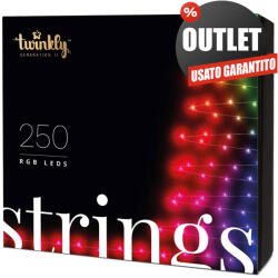 MAXISHOP Italia Collection TWINKLY LED Lumini de Craciun RGB 250 LED, Control prin BT + Wi-Fi cu Aplicatie Smartphone , Kit Extensibil (TWS250STP-BEU-OUTL-005)