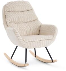 VASHOME Hintaszék, relaxációs szék kordbársony kárpitozással, krém-bézs színű (VH-LYY998C)