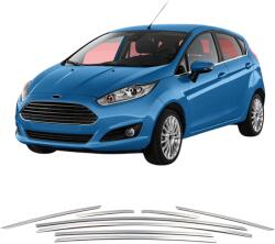  Oldalsó ablak díszlécek rozsdamentes acél, krómozott Ford Fiesta Mk7 2009-2017