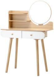 Chomik Skandináv stílusú Fésülködőasztal tükörrel - tölgy-fehér (PHO7865)