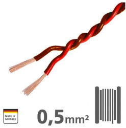 AMPIRE Cabluri audio IKV050-RT-50 Cablu rasucit Ampire pentru difuzoare 2x0.5mm2 (IKV050-RT-50) - vexio