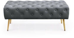 AKORD Monaco Tapicerowana Pufa Welur Grafitowy Pikowana (PUMONACO-DG)