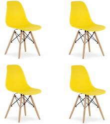  Valora OSAKA szék, sárga, természetes lábakkal, nappaliba, 4 db