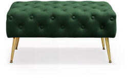 AKORD Madrid Tapicerowana Pufa Welur Butelkowa Zielń Pikowana (PUMADRID-BG)
