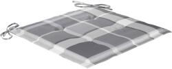 vidaXL Kerti székpárna szett 6 db szürke kockás mintás 40x40x4 cm, textil 314037 (314037)