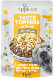 Applaws 12x85g Applaws Taste Toppers csirke, borsó, tök & fehér bab szószban nedves kutyaeledel