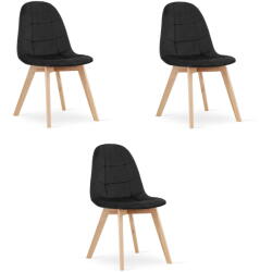  Valora NUUC szék, fekete bársony, ergonomikus kialakítás, 3 db