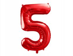 Party Deco Fólia lufi, Size 5, 86cm, piros, héliummal is