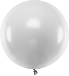 Party Deco Kerek lufi, 60cm, Metallic Silver Snow