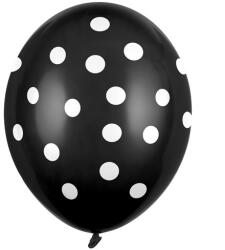 Party Deco Lufik, pöttyös, pasztell fekete, Size 30cm, 6db