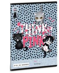 Ars Una Füzet ARS UNA A5 32 lapos kockás 27-32 Think Pink 10db/csomag (53632852) - tonerpiac