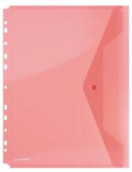 DONAU Irattartó tasak, A4, PP, patentos, lefűzhető, DONAU, piros (8540001PL-04)