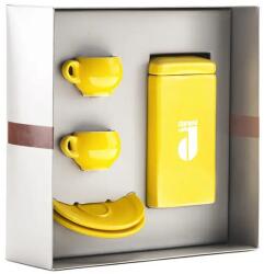 Danesi Duo Plus Szett Sárga - Sötét Kazettás Kávé 250 g + 2 Csésze és 2 Alsó alátét - Sárga