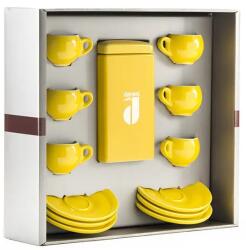 Danesi La Forma ajándékcsomag - Dark's Cassette Kava 250g + 6 eszpresszó csésze és 6 csészealj - sárga