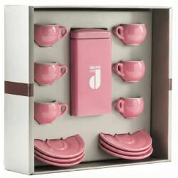 Danesi La Forma ajándékcsomag - Dark's Cassette Kava 250g + 6 eszpresszó csésze és 6 csészealj - rózsaszín