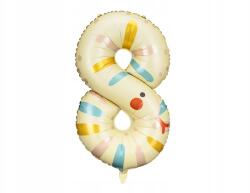 Party Deco Fólia lufi 8-as szám, mix színek, 55×88cm