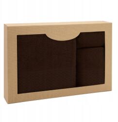 Darymex 3db-os törölköző szett, 100% pamut, 30x50cm, 50x90cm, 70x140cm, 450 g/m2, barna dobozban (RD.BAWEŁNA/SOL-CBRA/P/3CZ/KPL)