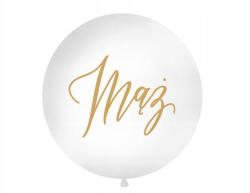 Party Deco Léggömb 1 m, Férj, fehér