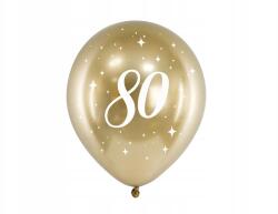 Party Deco Glossy lufi, 30cm, arany, 6 db