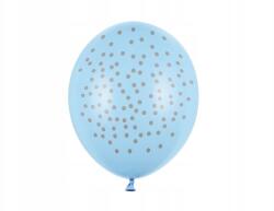 Party Deco Lufik, 30cm, pöttyös, Pastel Baby Blue, 6 db