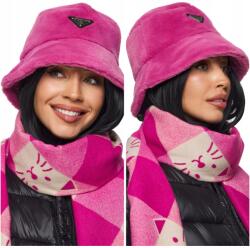 DEMUR Női Téli szőrme Sapka, fukszia, 100% poliészter (kapelusz rybacki bucket hat futerko teddy)