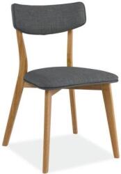 SIGNAL MEBLE Étkezőszék kárpitozott KARL tölgy / szürke