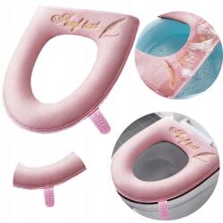  Párna, melegítő WC-ülőke, rózsaszín, pamut, akril, elasztán, 44×38cm (Pokrowiec na WC różowy)