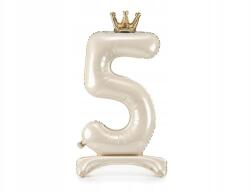 Party Deco Álló fólia lufi, Size 5, 84cm, világos krém színben