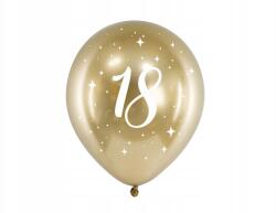 Party Deco Lufik Glossy, 30cm, arany, 6db