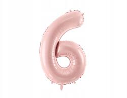 Party Deco Fólia lufi "6", Size kb. 72cm, világos rózsaszín, Party Deco