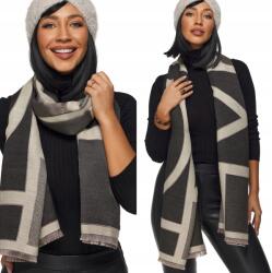 DEMUR Női Téli Sál Őszi Meleg Puha bézs fekete