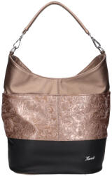 Karen D 207 fekete bronz virág rostbőr táska