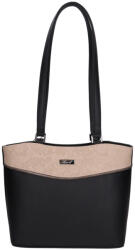 Karen 1693 fekete drapp virág rostbőr táska