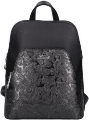 Karen N 236 fekete virág rostbőr női hátizsák
