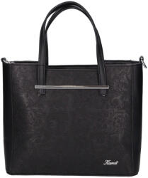 Karen 2419 fekete virág rostbőr táska