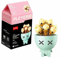 Sluban Flowers - Krémsárga kaktusz cserépben "E" építőjáték készlet (M38-B1076E)