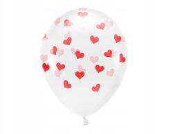 Party Deco Lufik Eco, Size 33cm, Szívek, Crystal Clear, Valentin Nap