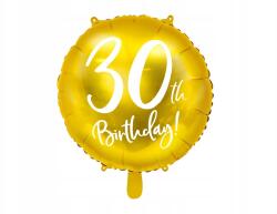 Party Deco Fólia lufi 30th Birthday, arany, 45cm