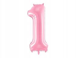 Party Deco Fólia lufi "1", 86cm, rózsaszín