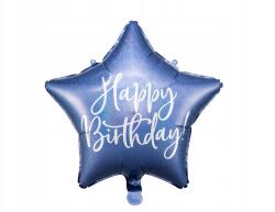 Party Deco Happy Birthday fólia lufi, 40cm, sötétkék