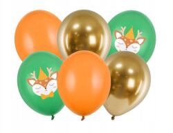Party Deco Lufik, 30cm, Szarvas, mix, 6db
