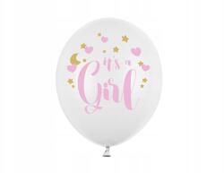 Party Deco Lufik, 30cm, It's a Girl, P. Pure White, 6db