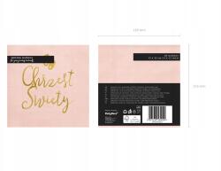 PartyDeco Keresztelő szalvéta, 33×33cm, világos rózsaszín, 12db, kislány