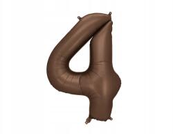 Party Deco Fólia lufi ''4'', 86cm, mocca, szatén bevonattal