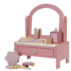 Little Dutch fa fésülködőasztal, tükörrel, 6 kiegészítővel, 33×26.6×17.4cm (LD7062)