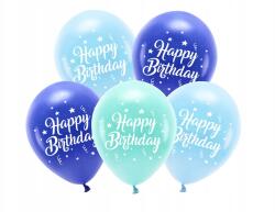 Party Deco Lufik, kék, sötétkék, sötét menta, Happy Birthday, Size 26cm, 5db